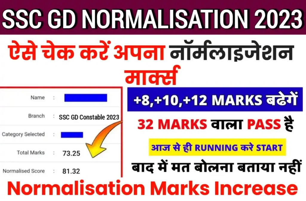 SSC GD Normalisation Marks 2023 check