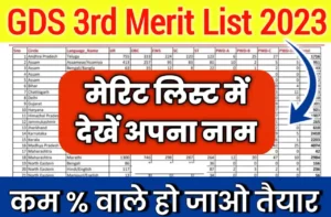 India Post GDS 3rd Merit List 2023 Kaise Dekhe