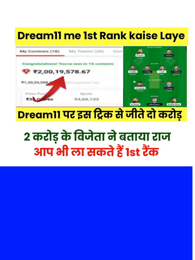 Dream 11 me 1st Rank Kaise laye: विजेता ने बताया राज आप भी ला सकते हैं 1st रैंक